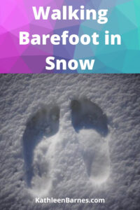 walking barefoot in snow