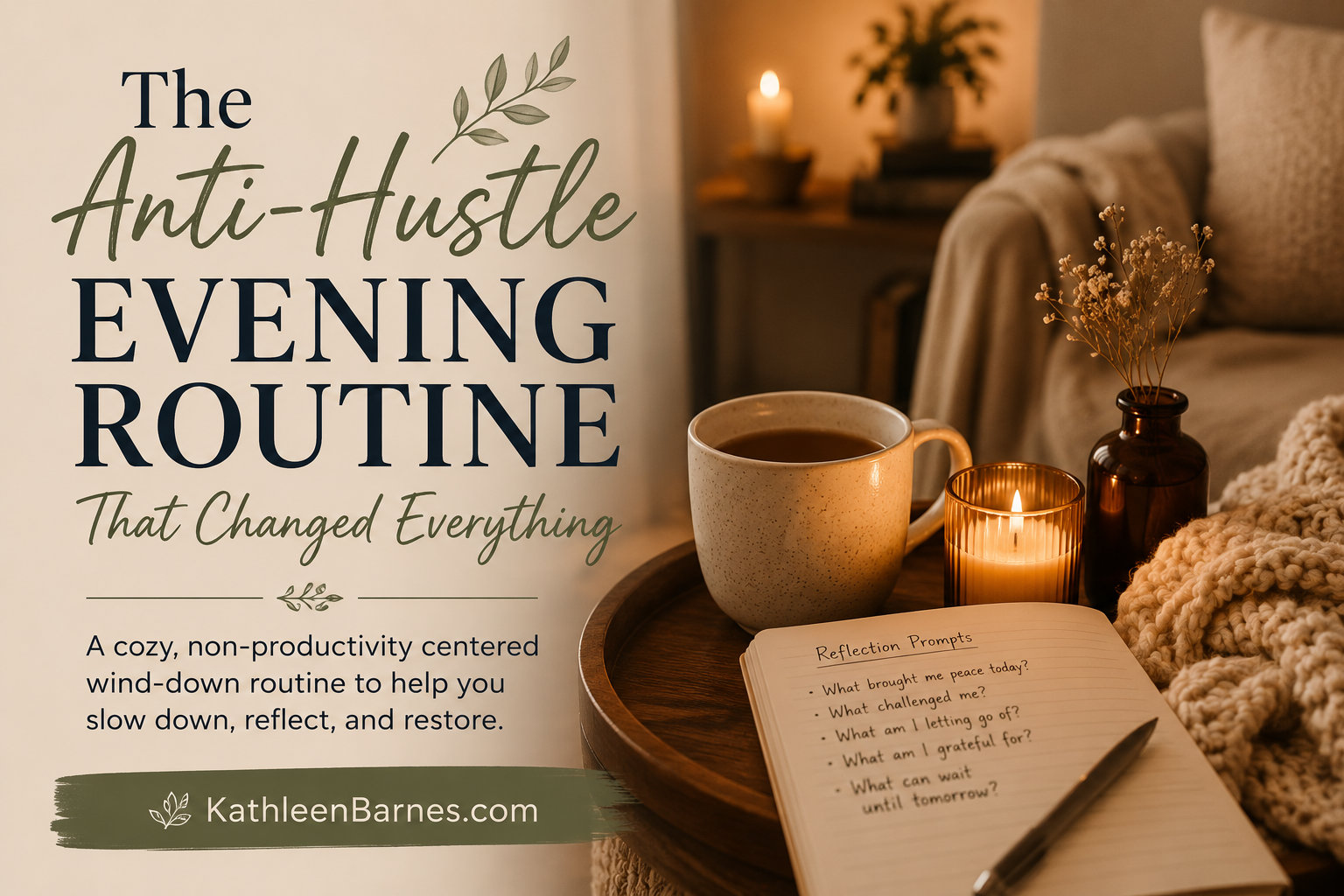 anti hustle evening routine